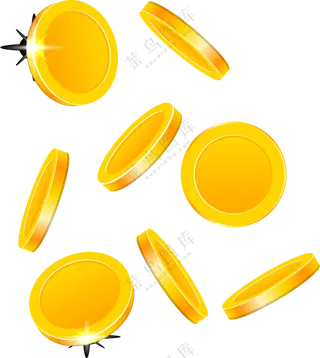 散落的金色金币