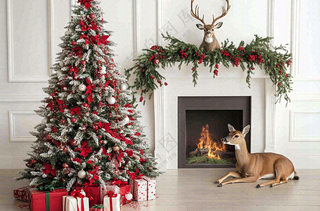 圣诞节室内装饰节日氛围摄影图