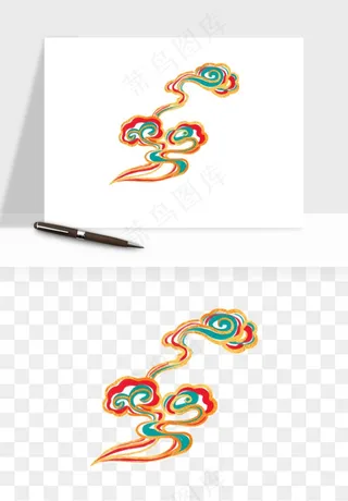 国潮敦煌云纹祥云云彩png免抠