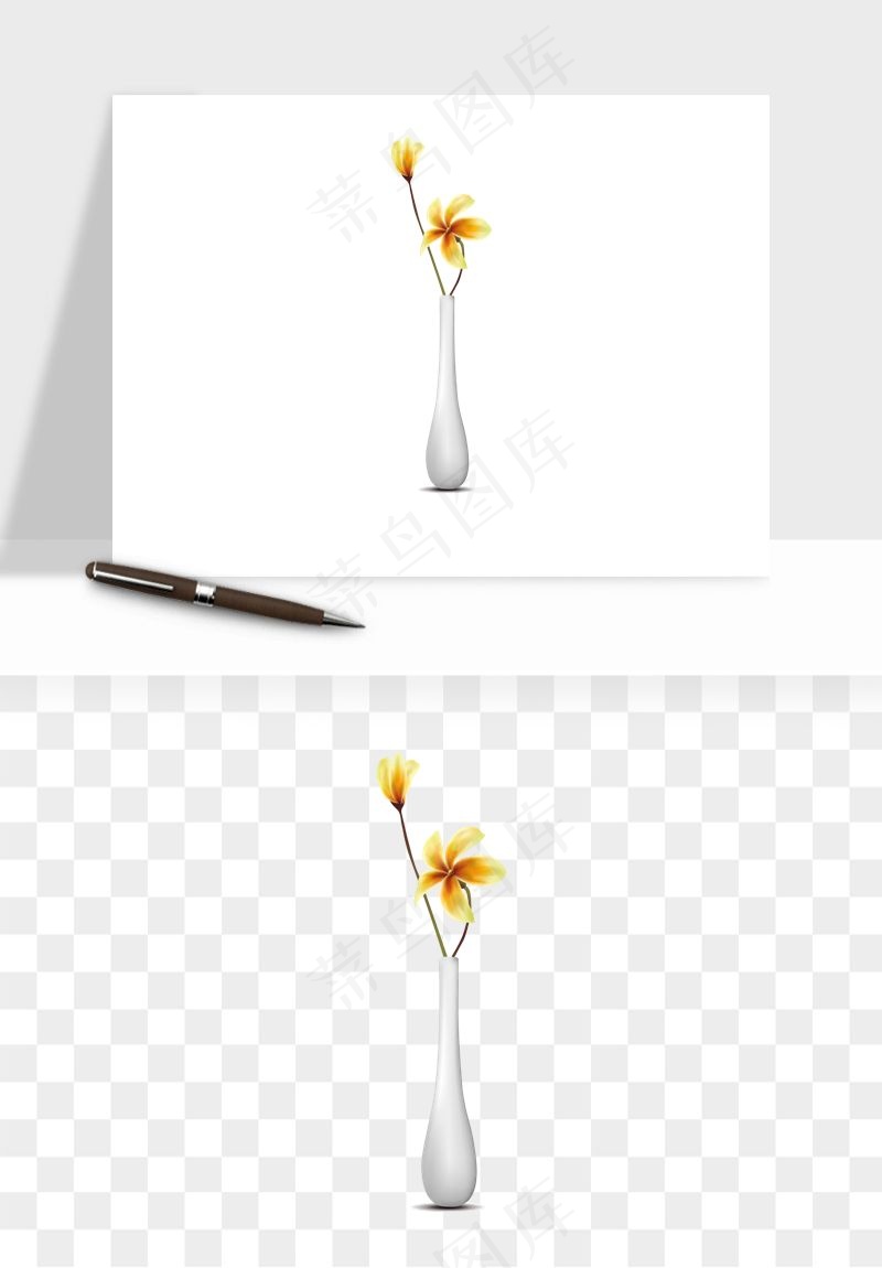 花瓶摆件花艺png免抠图