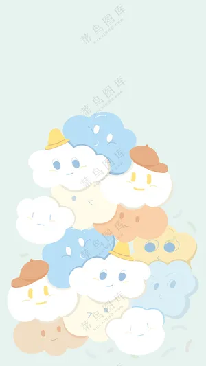 好运多多｜可爱云朵海报背景