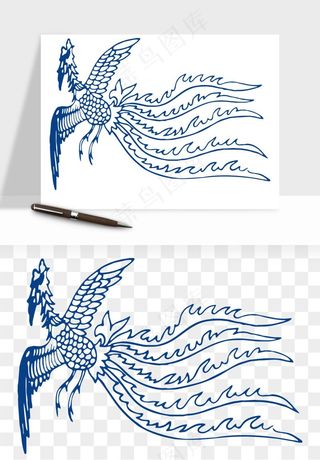 青花瓷花纹花卉图案png免抠