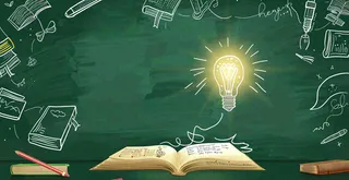 黑板书写粉笔知识阅读创意世界读书日插画背景