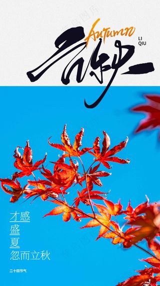 立秋节气传统海报