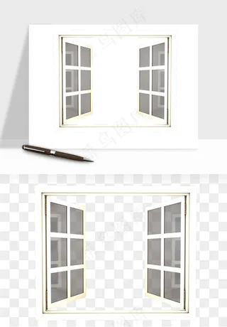 简约窗户png免抠
