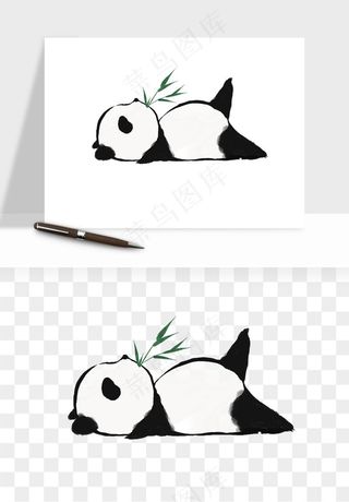 熊猫国宝手绘png免抠