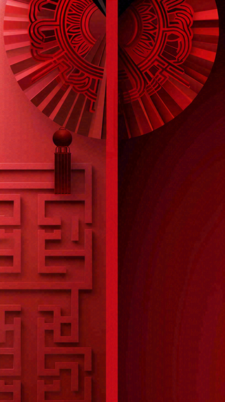 中国红立体元素节日喜庆大气庆祝小年除夕夜新年国庆背景