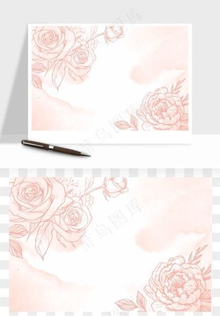 水彩花卉手绘矢量背景