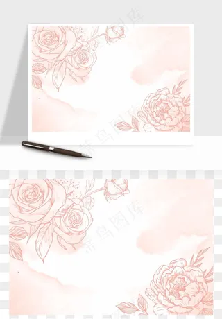 水彩花卉手绘矢量背景