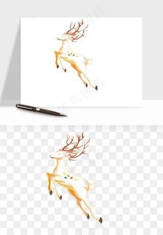 手绘梅花鹿小鹿麋鹿png免抠