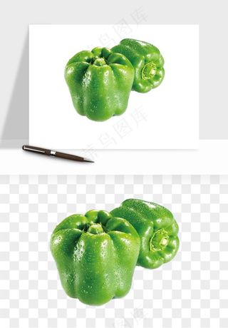 青圆椒蔬菜png免抠