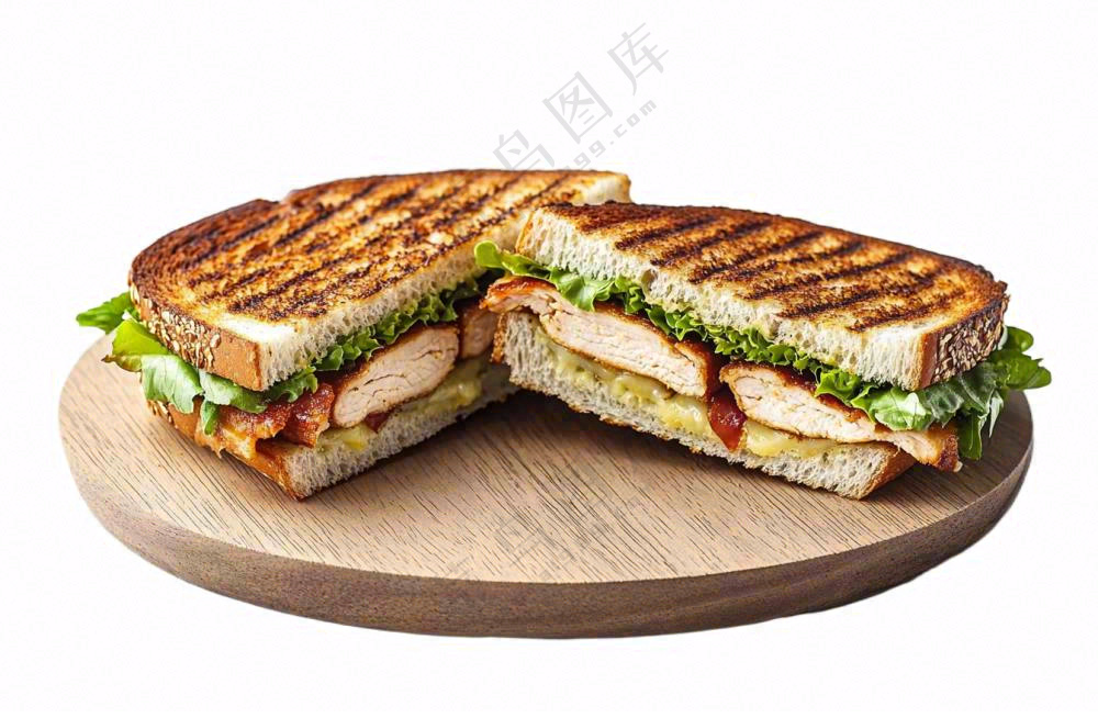 三明治汉堡摄影图免抠