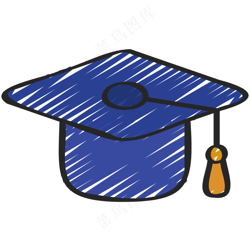 博士帽 铅笔手绘图标icon