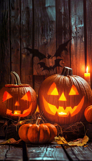 万圣节南瓜灯捣蛋恐怖背景