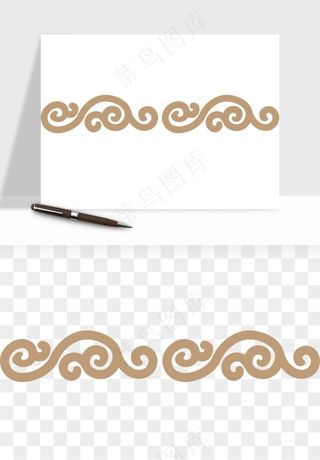 中式边框花纹图案png免抠