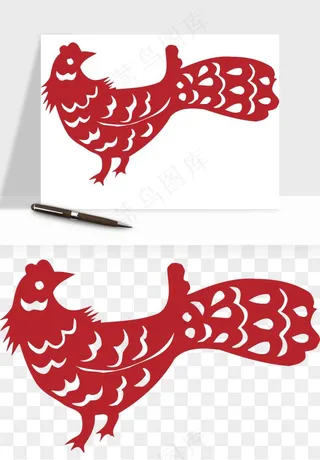 传统花鸟动物剪纸png免抠