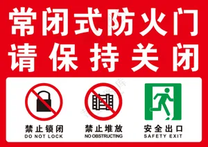 常闭式防火门警示牌