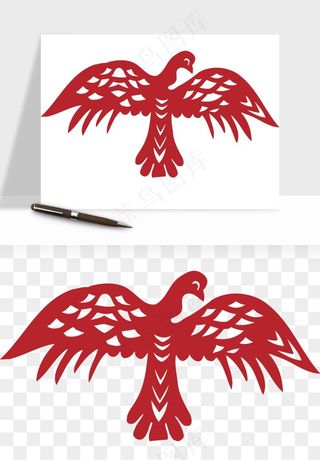 传统花鸟动物剪纸png免抠