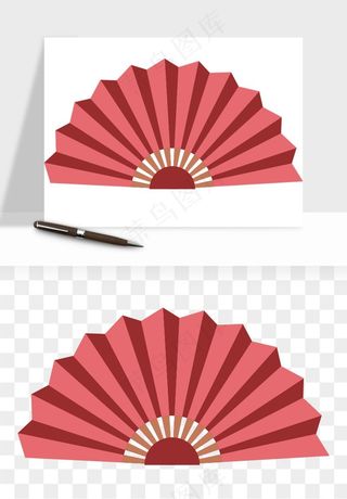 古风扇子元素png免抠