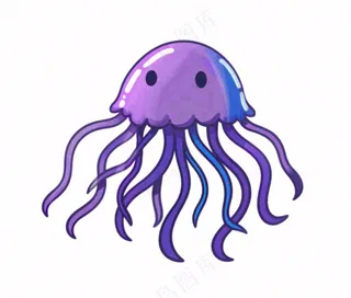 水母海洋动物卡通插画免抠