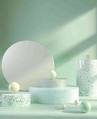 美妆护肤3d展台清新背景