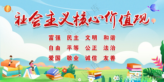 社会核心讲文明海报