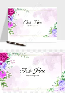 水彩花卉手绘矢量背景