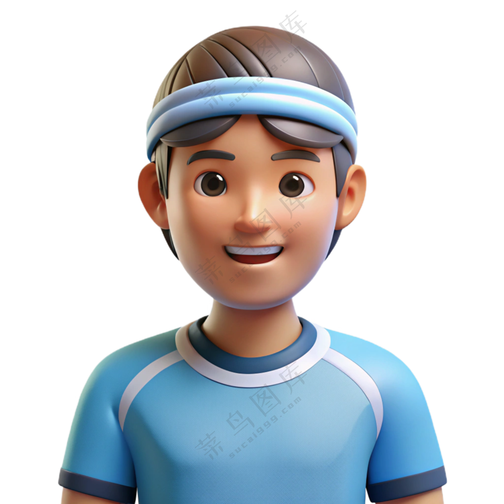 人物3D穿运动T恤孩子