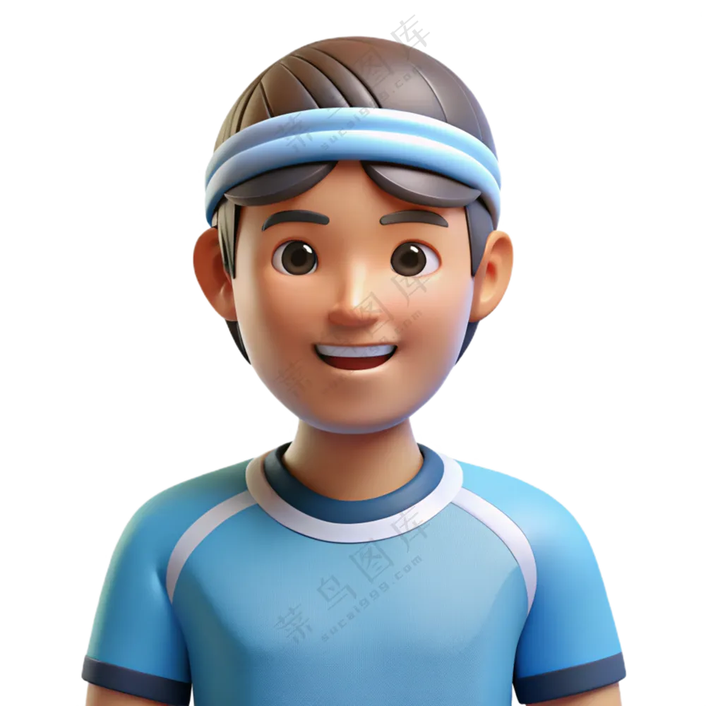 人物3D穿运动T恤孩子