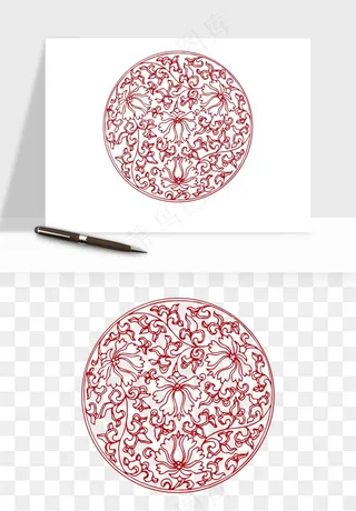 传统窗花剪纸图案png免抠