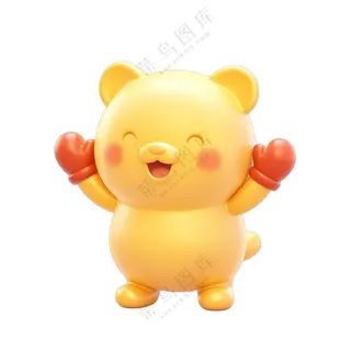 一只可爱的黄色小熊