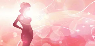 粉色女生光圈浪漫唯美妇女节插画背景