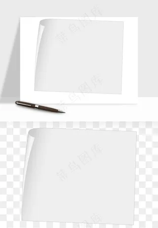 白纸卷边角翻页效果png免抠