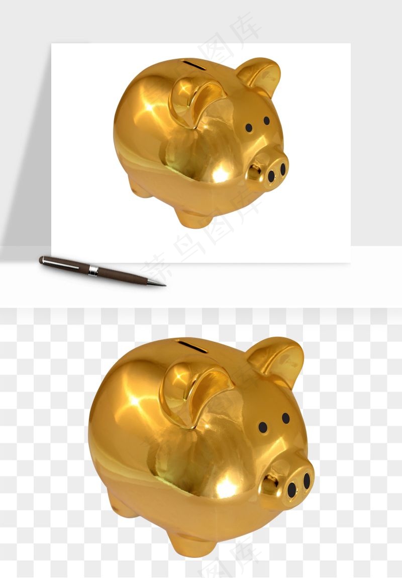 存钱罐理财金猪png免抠