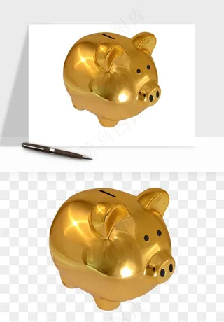 存钱罐理财金猪png免抠
