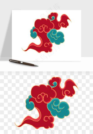国潮敦煌云纹祥云云彩png免抠