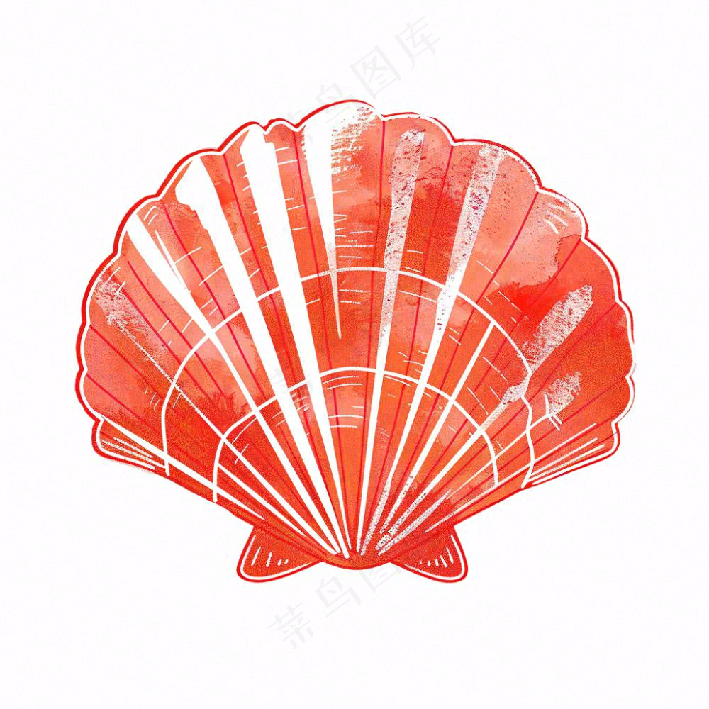 海洋扇贝贝壳卡通插画免抠