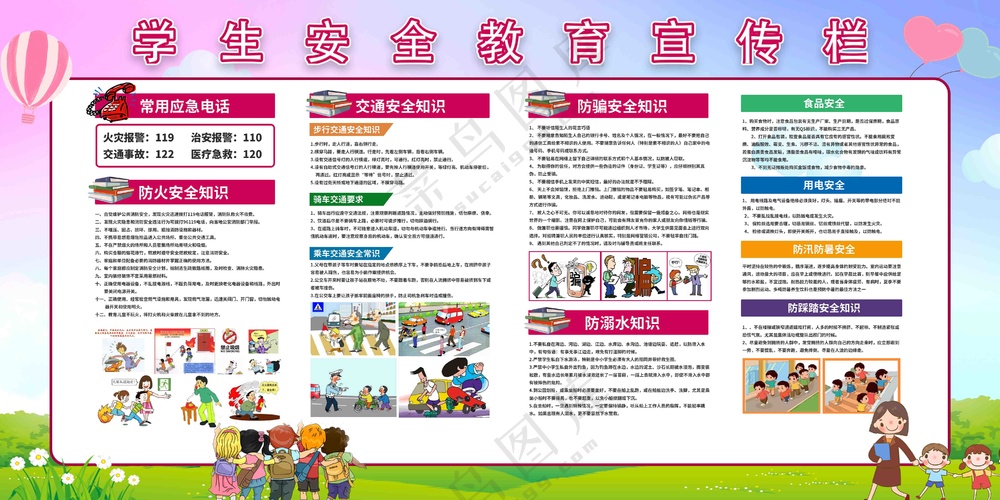 学生安全教育宣传栏