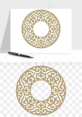 中式镂空古典图案png免抠