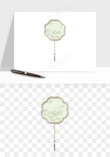 古风扇子元素png免抠