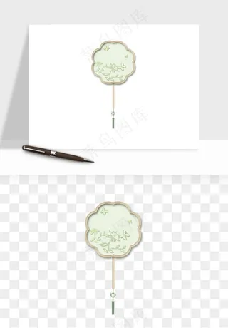 古风扇子元素png免抠