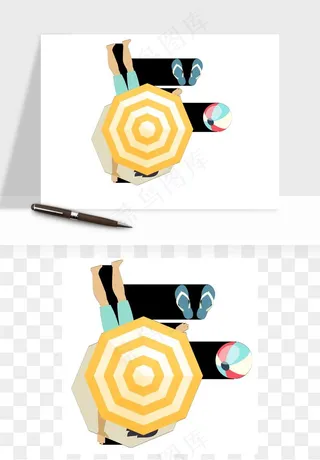 沙滩游泳度假休闲png免抠