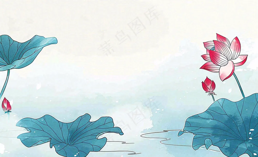 秋天插画风景处暑背景
