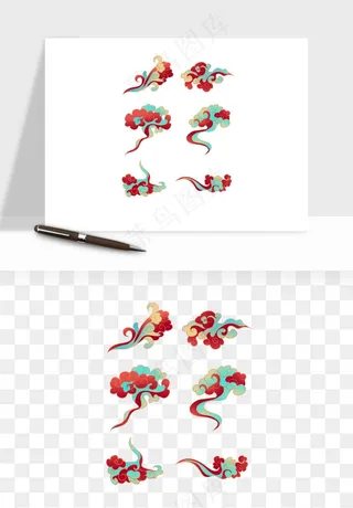 国潮敦煌云纹祥云云彩png免抠