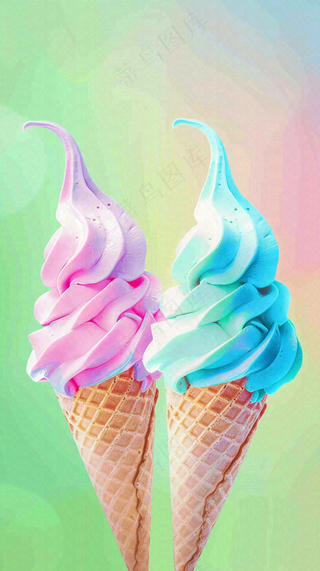 夏日饮品冰淇淋美食背景