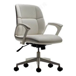 免抠现代浅灰色人造革电脑椅办公椅