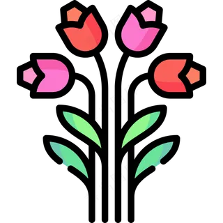 郁金香花束1 线性彩色花卉图标