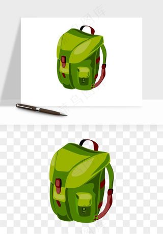 卡通书包背包双肩包png免抠