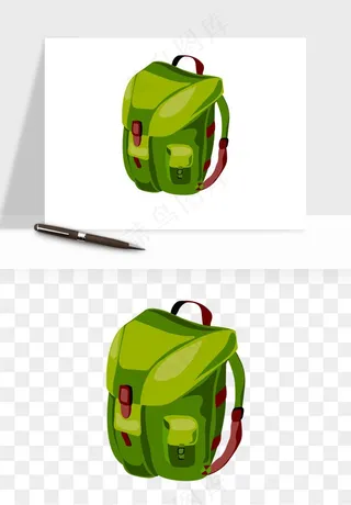 卡通书包背包双肩包png免抠