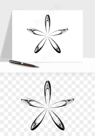 立体潮流金属质感小装饰png免抠